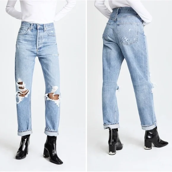 AGOLDE 90’s Mid Rise Straight Fit Jeans in Fall Out size 24 - Picture 2 of 4